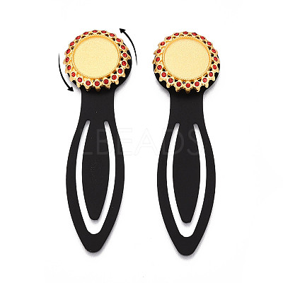 Alloy & Iron Bookmark Cabochon Settings PALLOY-N184-02G-1
