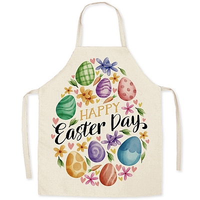 Cute Easter Egg Pattern Polyester Sleeveless Apron PW-WG98916-06-1