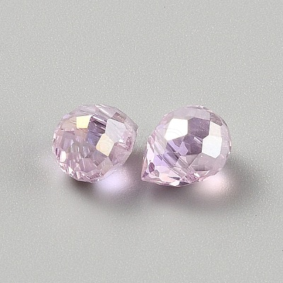 Electroplate Transparent Glass Beads GLAA-WH0039-68E-1
