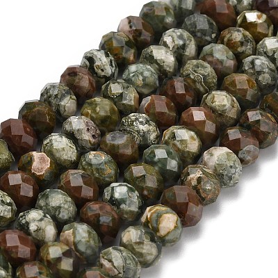 Natural Rhyolite Jasper Beads Strands G-Z111-A14-01-1