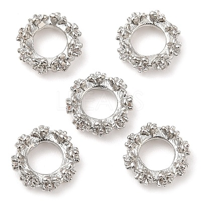 Rack Plating Brass Micro Pave Cubic Zirconia Beads KK-A186-01B-P-1