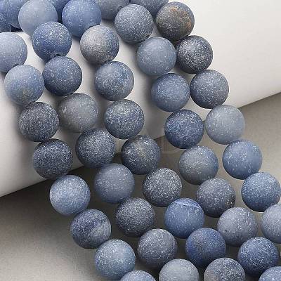Dyed & Heated Natural Blue Aventurine Beads Strands G-J376-31-10mm-1