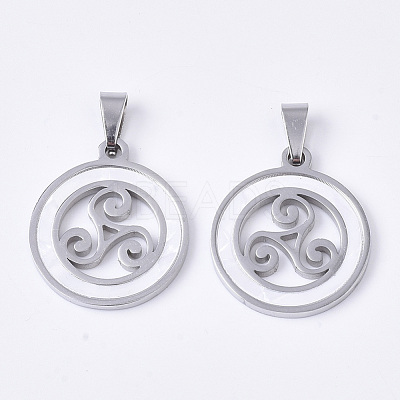 201 Stainless Steel Pendants STAS-N089-63P-1