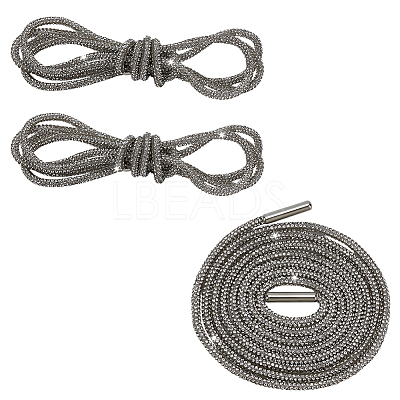 Rubber Rhinestone Shoelaces AJEW-WH0752-498A-1