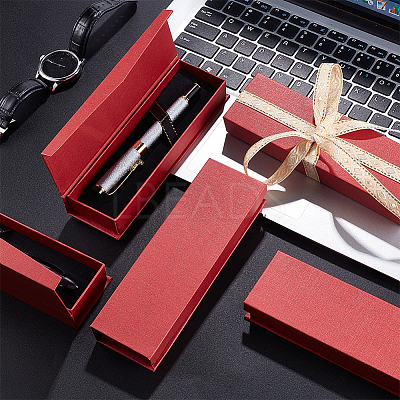 Rectangle Cardboard Pen Storage Boxes with Magnetic Flap Lid CON-WH0094-39-1