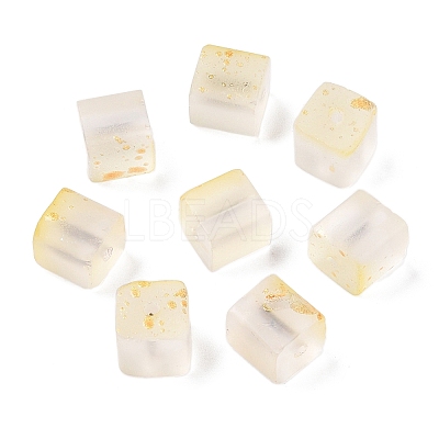 Frosted Glass Beads with Golden Glitter Powder LS-DGLA-NH001-8mm-01A-1