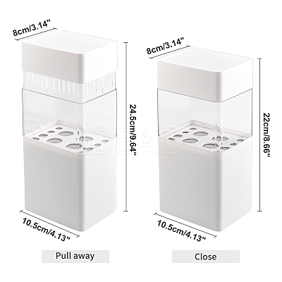 ABS with Plastic Cosmetic Brush Storage Container AJEW-WH0168-18C-1