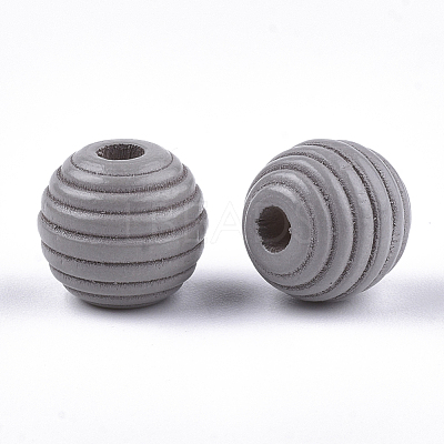 Painted Natural Wood Beehive Beads WOOD-S049-04A-08-1