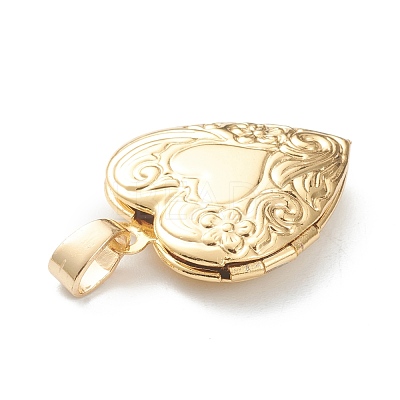 Brass Locket Pendants KK-P199-16G-1