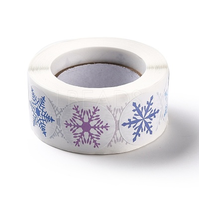 Christmas Themed Flat Round Roll Stickers DIY-B045-04A-1