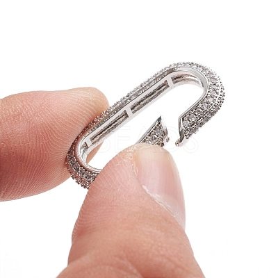 Brass Micro Pave Clear Cubic Zirconia Spring Gate Rings ZIRC-E164-06P-1