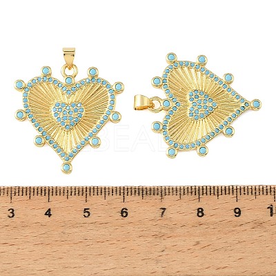 Brass Micro Pave Sky Blue Cubic Zirconia Pendants CU-CBA6938-07G-04-1