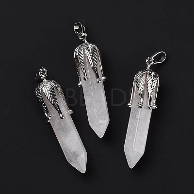 Natural Quartz Crystal Big Pointed Pendants G-E059-03AS-09-1