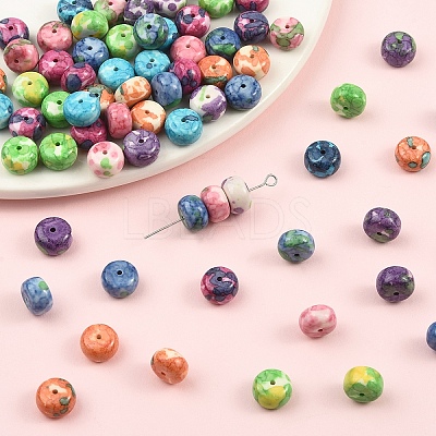 70Pcs 7 Colors Dyed Synthetic Riverstone Beads G-YW0002-99-1