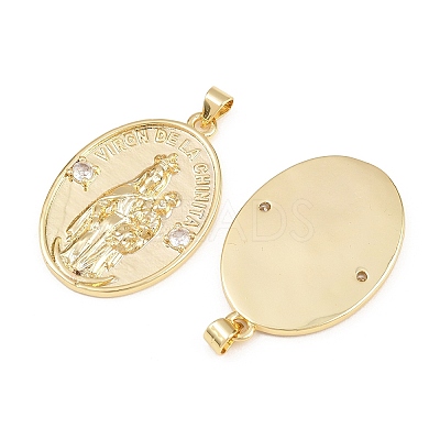 Brass Micro Pave Clear Cubic Zirconia Pendants KK-L275-59G-01-1