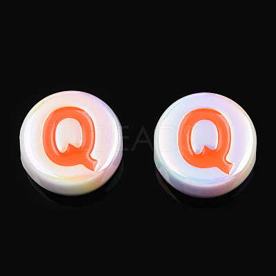 UV Plating Enamel Acrylic Beads PACR-N015-01G-1