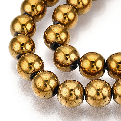 Non-Magnetic Synthetic Hematite Beads Strands X-G-S096-8mm-2-1