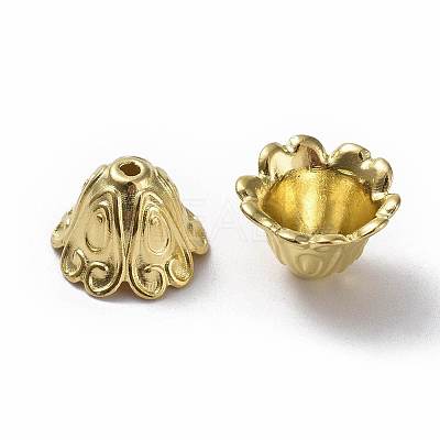 Tibetan Style Alloy Bead Caps X-TIBEB-EA9700YKG-G-LF-1