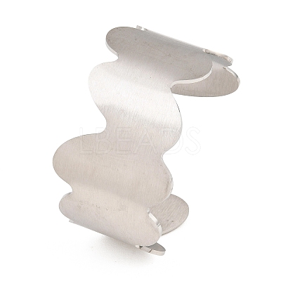 37MM Brushed 304 Stainless Steel Wavy Open Cuff Bangles for Women SA-CBA10D4-02P-1