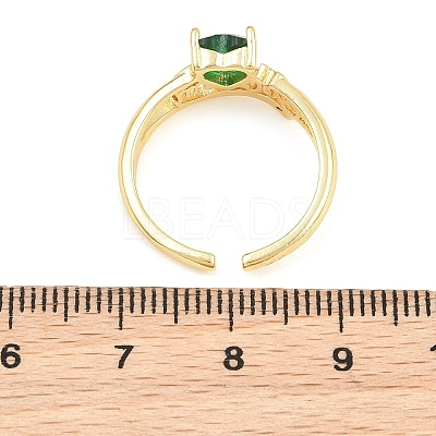 Mother's Day Brass Pave Cubic Zirconia Cuff Open Rings CU-CBACDF6-06G-1