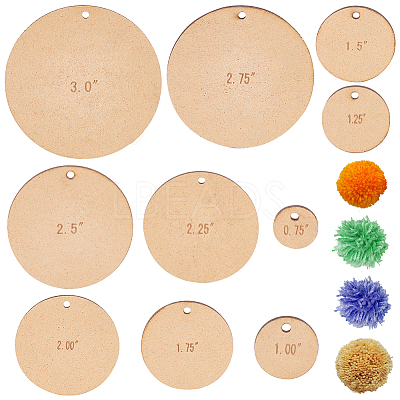 2 Sets MDF Wood Pompom Ball Trimming Cutting Guide DIY-BC0006-79-1