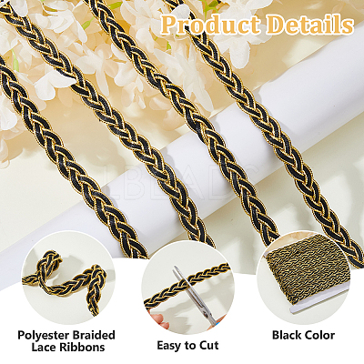 Polyester Braided Lace Ribbons OCOR-WH0105-181C-1