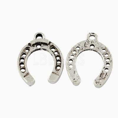 Tibetan Style Alloy Horseshoe Pendants TIBEP-23708-AS-NR-1