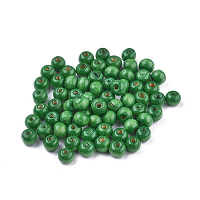 Dyed Natural Wood Beads WOOD-Q006-8mm-05-LF-1