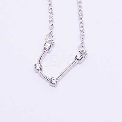 Alloy Rhinestone Pendants Necklaces NJEW-WH0007-02A-1