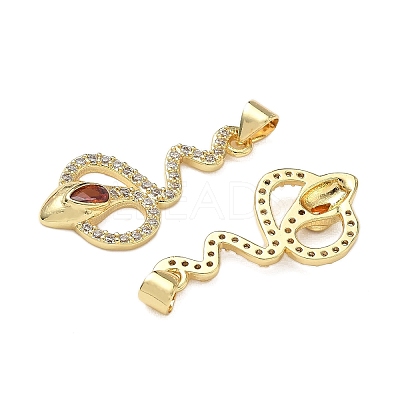 Brass Micro Pave Cubic Zirconia Pendants KK-L243-29G-04-1