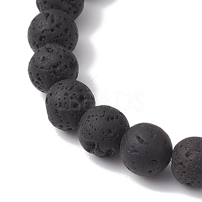 12Pcs 12 Styles 8mm Round Natural Lava Rock Constellation Beaded Bracelet Sets BJEW-JB10870-1