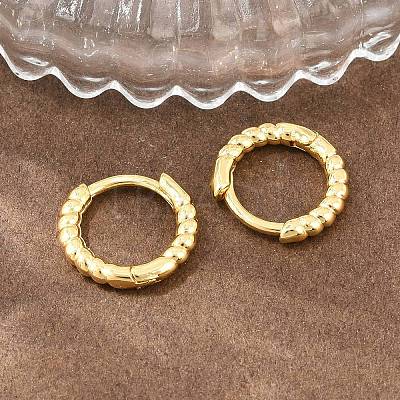 Brass Huggie Hoop Earrings KK-CBA8324-18D-G-1