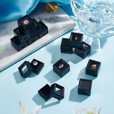 Cube Plastic Loose Diamond Storage Boxes CON-WH0095-49B-1