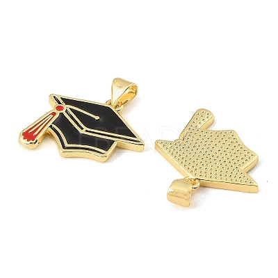 Graduation Season Brass Enamel Pendants KK-CBAF2EC-03G-A06-1