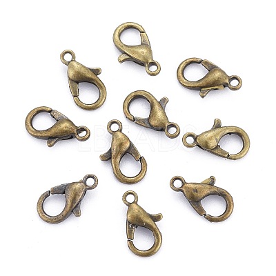 Antique Bronze Tone Zinc Alloy Lobster Claw Clasps X-E103-NFAB-1