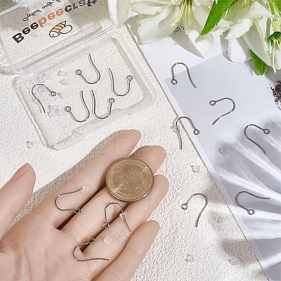 20Pcs 316 Surgical Stainless Steel Earring Hooks STAS-BBC0008-56-1