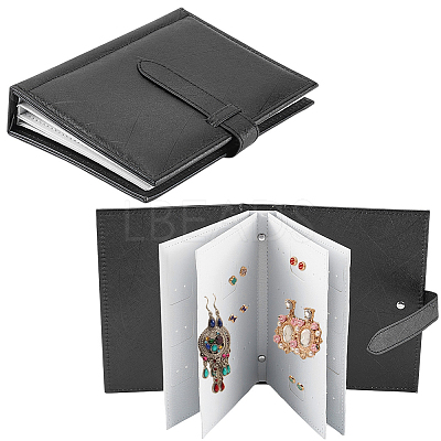 Portable PU Leather Earring Display Book EDIS-CL0001-02B-1