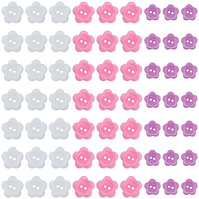 240Pcs 3 Styles Acrylic Sewing Buttons for Costume Design BUTT-DJ0001-11-1