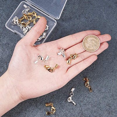 Rack Plating Brass Lobster Claw Clasps with Clip Ends KK-PH0035-34-1