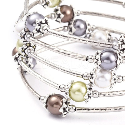 Five Loops Fashion Wrap Bracelets BJEW-JB05512-01-1