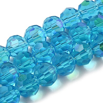 Electroplate Transparent Glass Beads Strands EGLA-A035-T10mm-L08-1