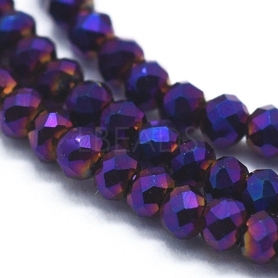 Electroplate Glass Beads Strands GLAA-F079-A-FP05-1