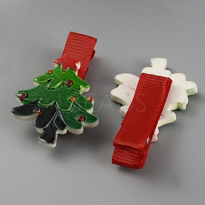 Cute Christmas Acrylic Alligator Hair Clips PHAR-WH0013-03B-1