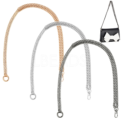 3Pcs 3 Colors Alloy Double Layer Chains for Jeans Pants FIND-WR0009-40-1
