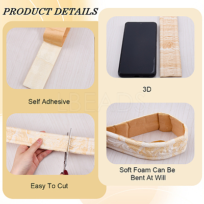 1Pc PVC Foam 3D Self-Adhesive Waterproof Wallpaper Border DIY-CP0011-42D-1