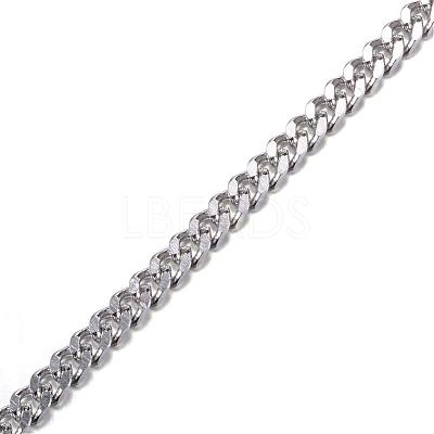 Tarnish Resistant 304 Stainless Steel Twisted Chains Curb Chains CHS-P002-03P-0.6MM-1