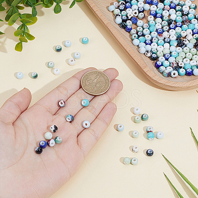 200Pcs 10 Colors Handmade Porcelain Beads PORC-PA0001-39-1
