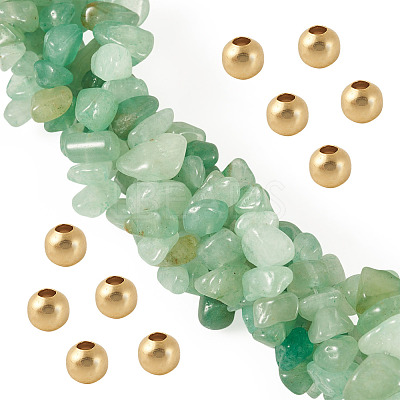 1 Strand Natural Green Aventurine Chip Beads Strands G-TAD0001-02A-1