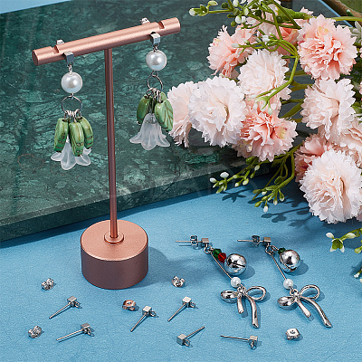 50Pcs 304 Stainless Steel Stud Earring Findings STAS-SC0006-56-1