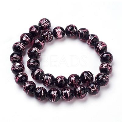 Handmade Silver Foil Lampwork Beads Strands FOIL-L016-B03-1